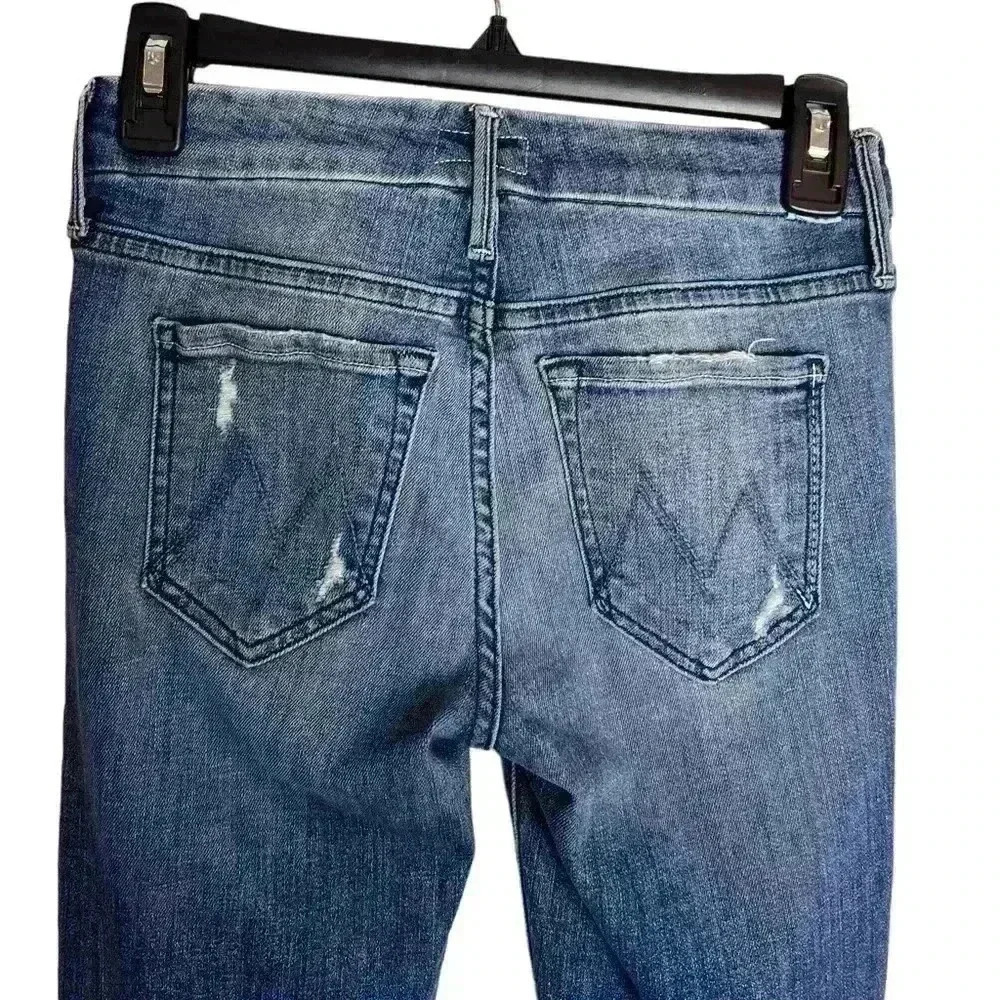 MOTHER Distressed Jeans The Looker Crop Gypsy Size 24 - Picture 7 of 12